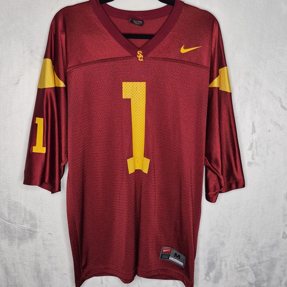Vintage Y2K USC Trojans Nike #1 Cardinal Football Jersey Size Medium